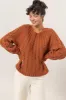 HYFVE Cable-Knit Round Neck Raglan Sleeve Sweater sold by Charming Charlie