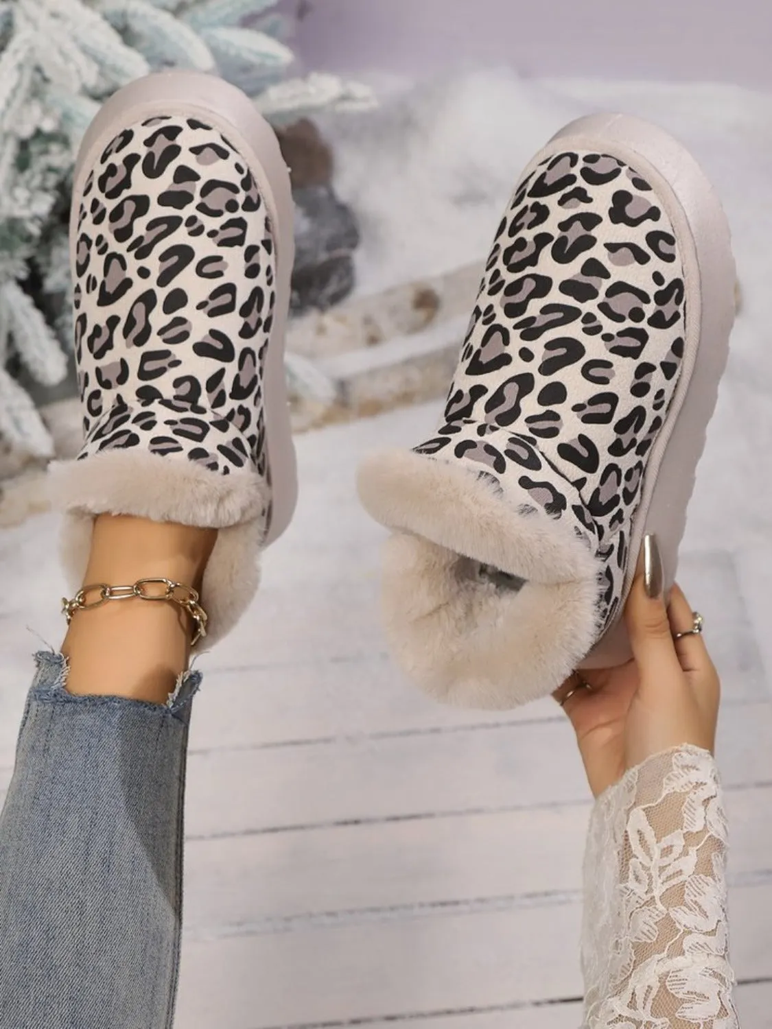 Thermal Leopard Round Toe Platform Boots sold by Charming Charlie product image thumbnail 3