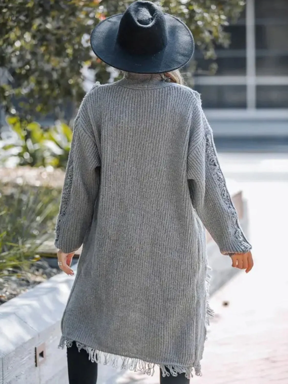 Fringe Open Front Long Sleeve Cardigan sold by Charming Charlie product image thumbnail 2