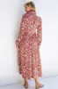 Printed Notched Long Sleeve Dress sold by Charming Charlie