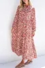 Printed Notched Long Sleeve Dress sold by Charming Charlie