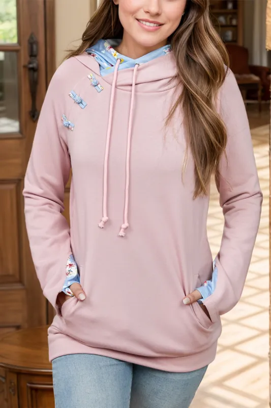 Full Size Drawstring Long Sleeve Printed Hoodie sold by Charming Charlie