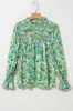Frill Printed Mock Neck Flounce Sleeve Blouse sold by Charming Charlie