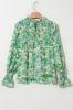 Frill Printed Mock Neck Flounce Sleeve Blouse sold by Charming Charlie