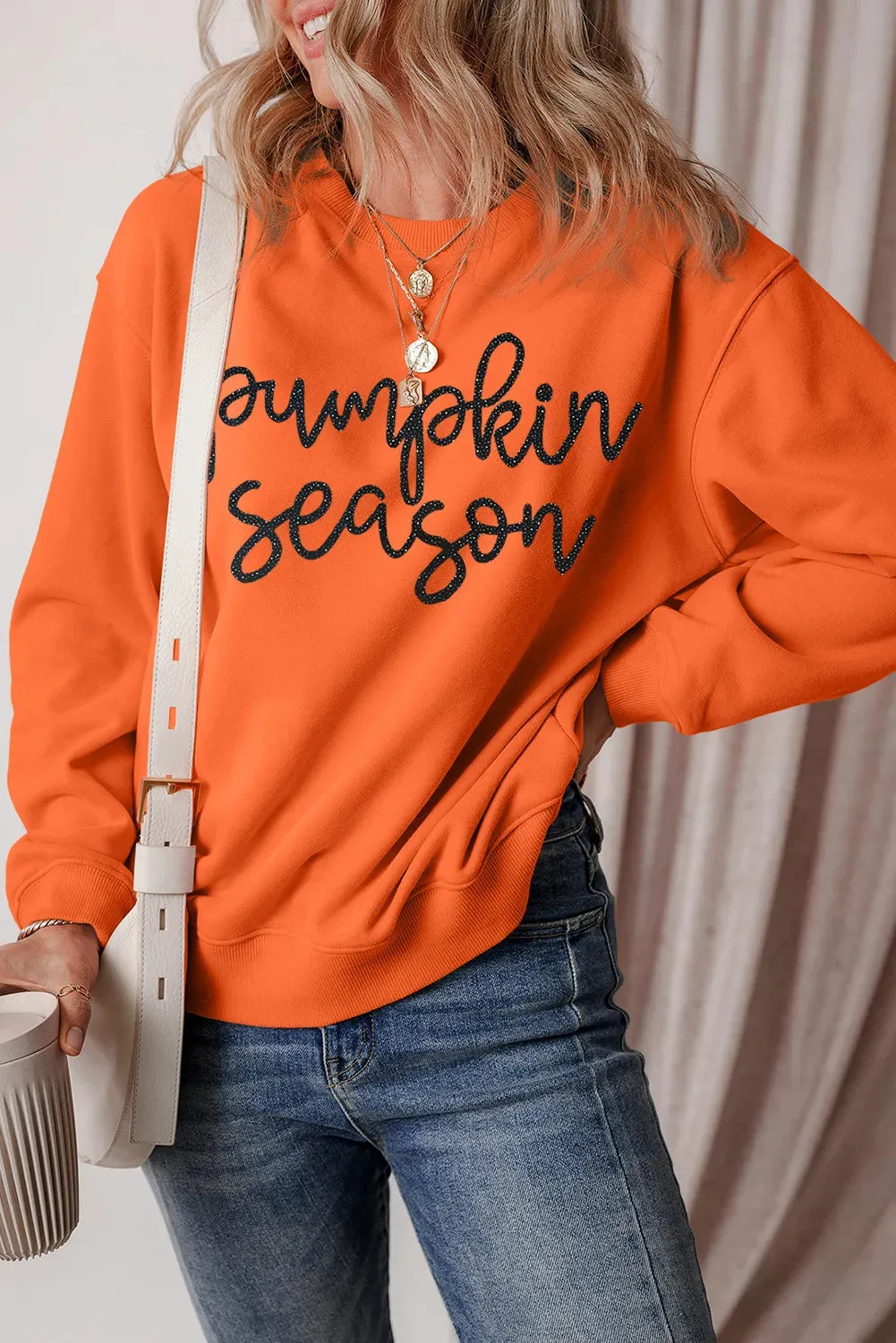 Letter Round Neck Long Sleeve Sweatshirt sold by Charming Charlie