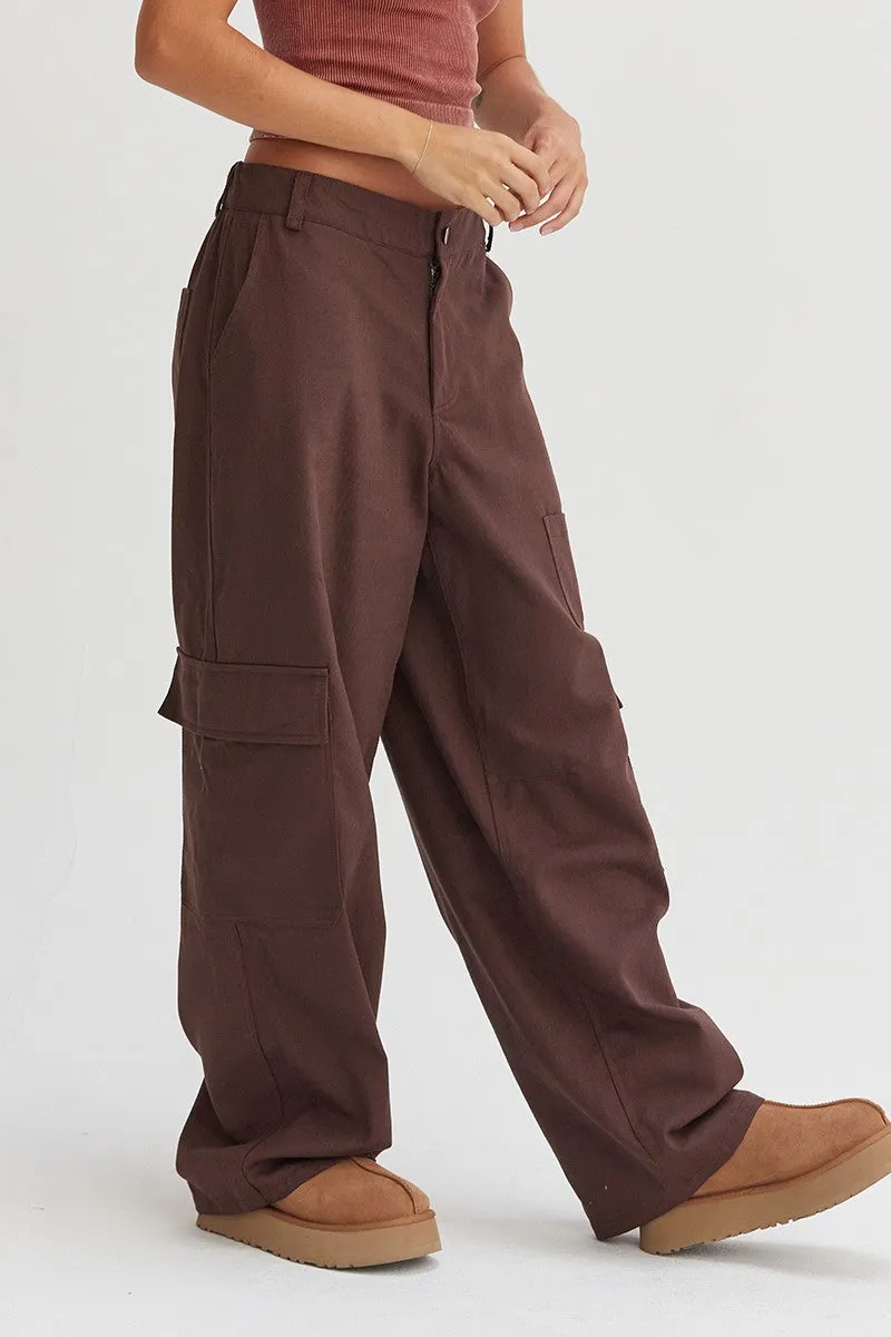 HYFVE Elastic Waist Wide-Leg Cargo Pants sold by Charming Charlie product image thumbnail 3