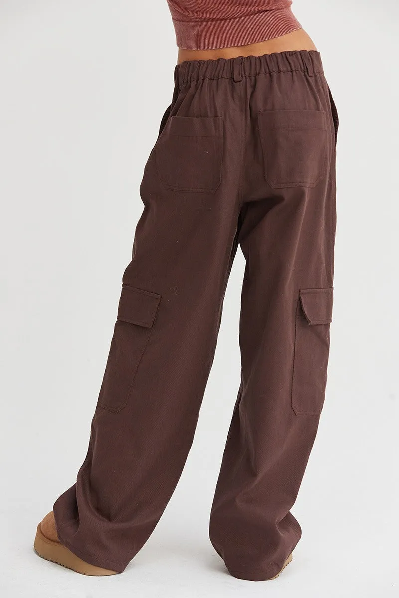 HYFVE Elastic Waist Wide-Leg Cargo Pants sold by Charming Charlie product image thumbnail 2