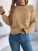 Contrast Trim Round Neck Long Sleeve Sweater sold by Charming Charlie