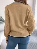 Contrast Trim Round Neck Long Sleeve Sweater sold by Charming Charlie
