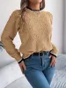 Contrast Trim Round Neck Long Sleeve Sweater sold by Charming Charlie