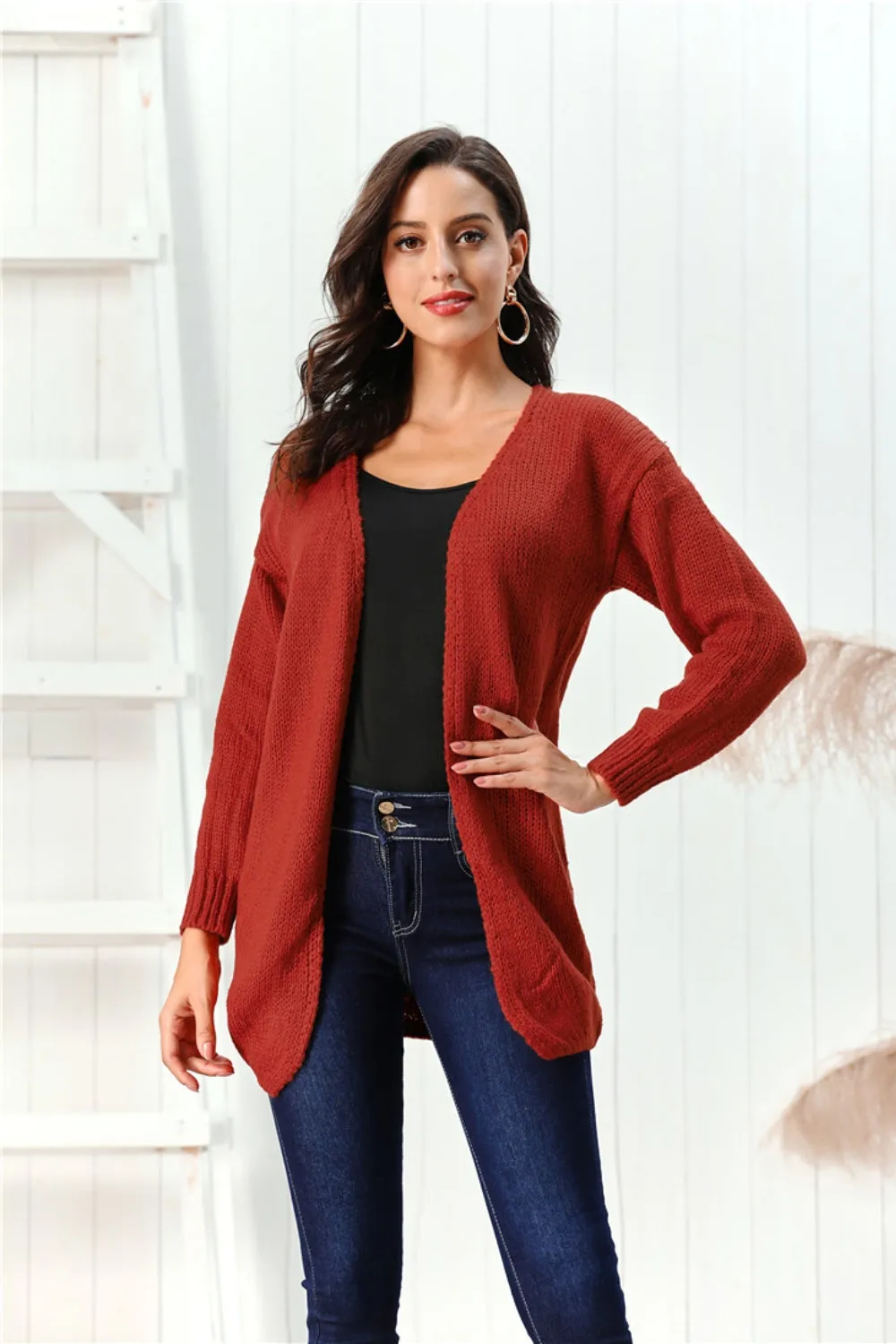 Open Front Long Sleeve Cardigan sold by Charming Charlie product image thumbnail 4