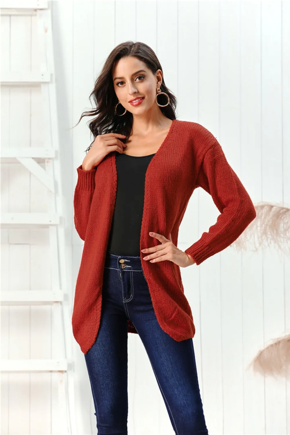 Open Front Long Sleeve Cardigan sold by Charming Charlie product image thumbnail 2