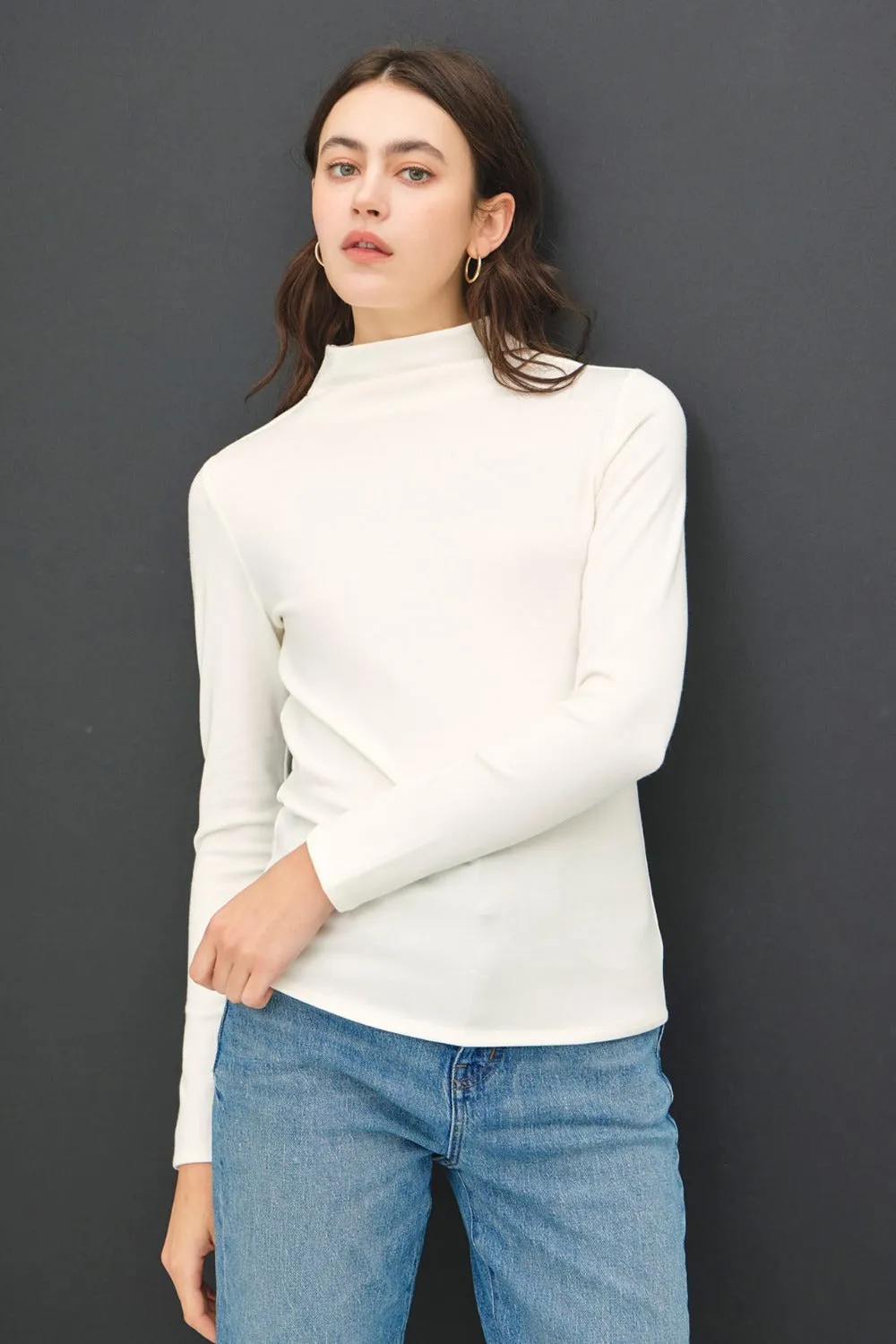 Be Cool Mock Neck Long Sleeve T-Shirt sold by Charming Charlie