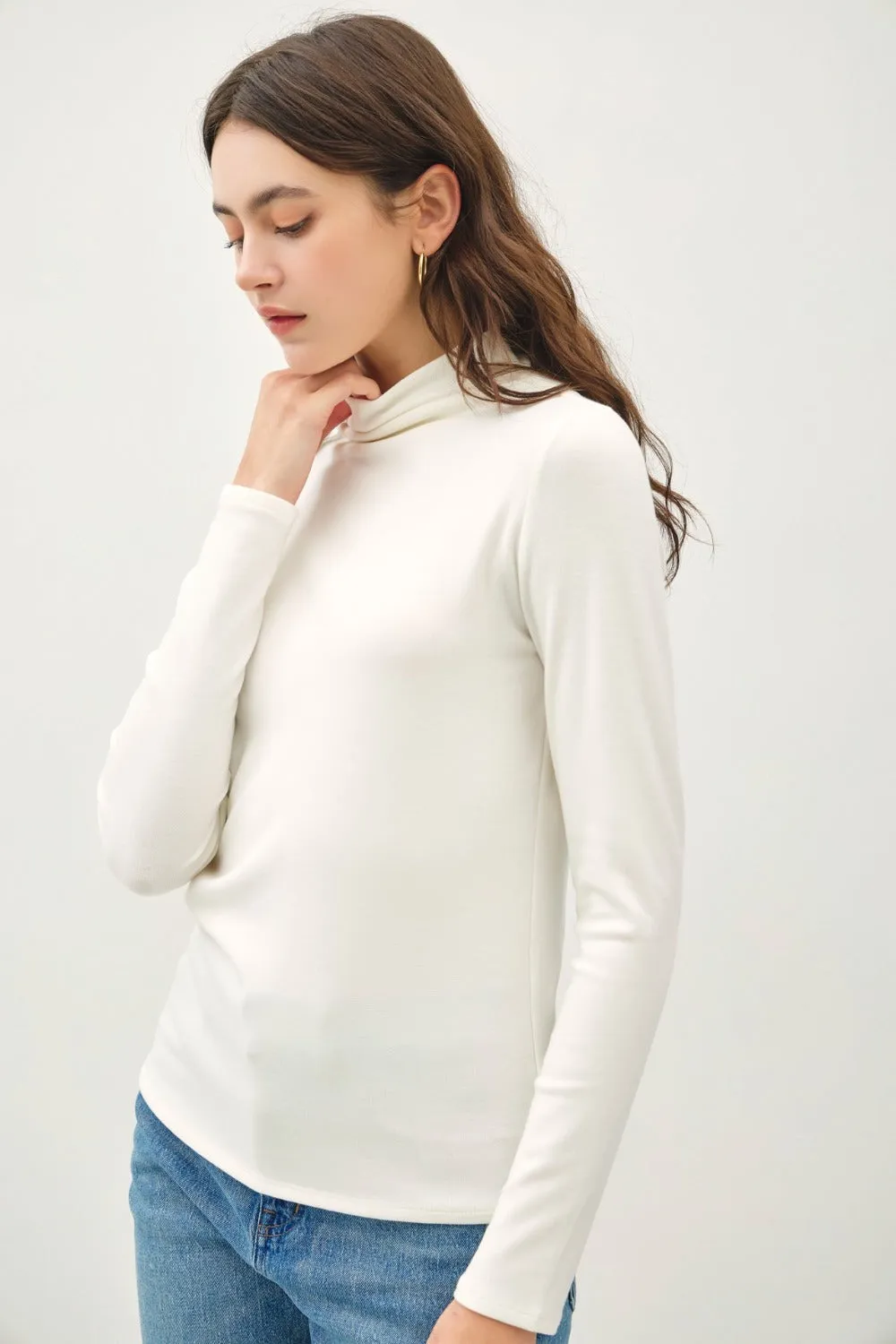 Be Cool Mock Neck Long Sleeve T-Shirt sold by Charming Charlie product image thumbnail 2