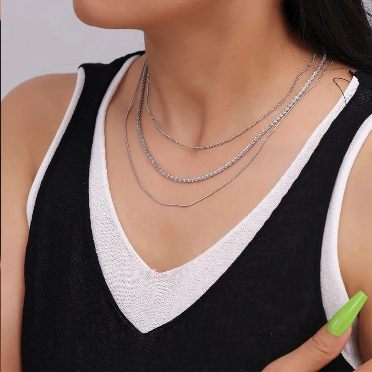 Titanium Steel Three-Layered Necklace sold by Charming Charlie product image thumbnail 3