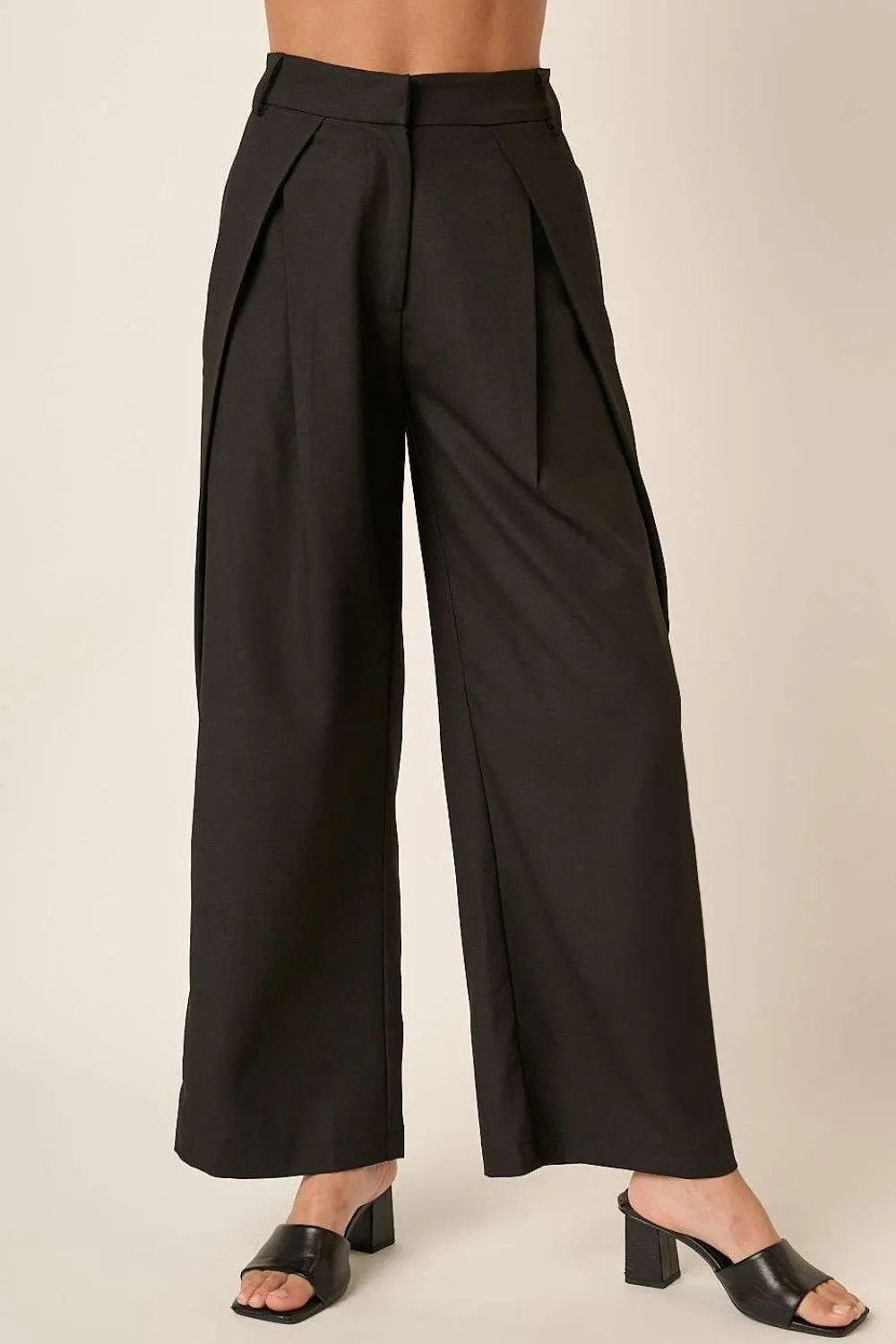 Mittoshop Deep Pleated High Waisted Wide Leg Pants sold by Charming Charlie product image thumbnail 4