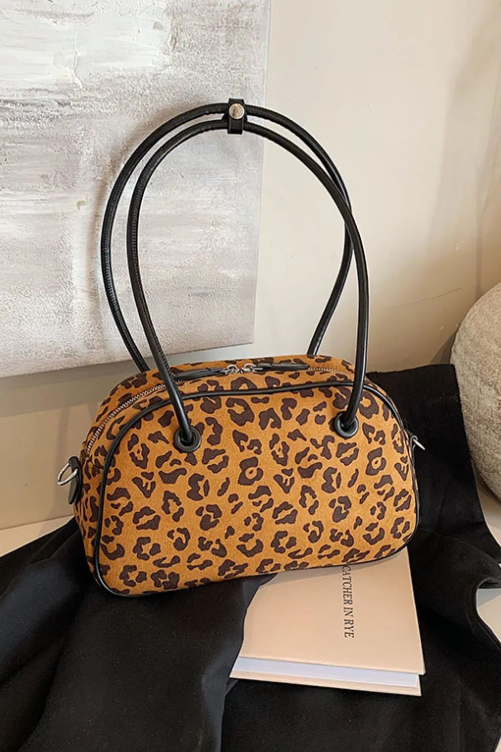 Leopard Suede Medium Shoulder Bag sold by Charming Charlie