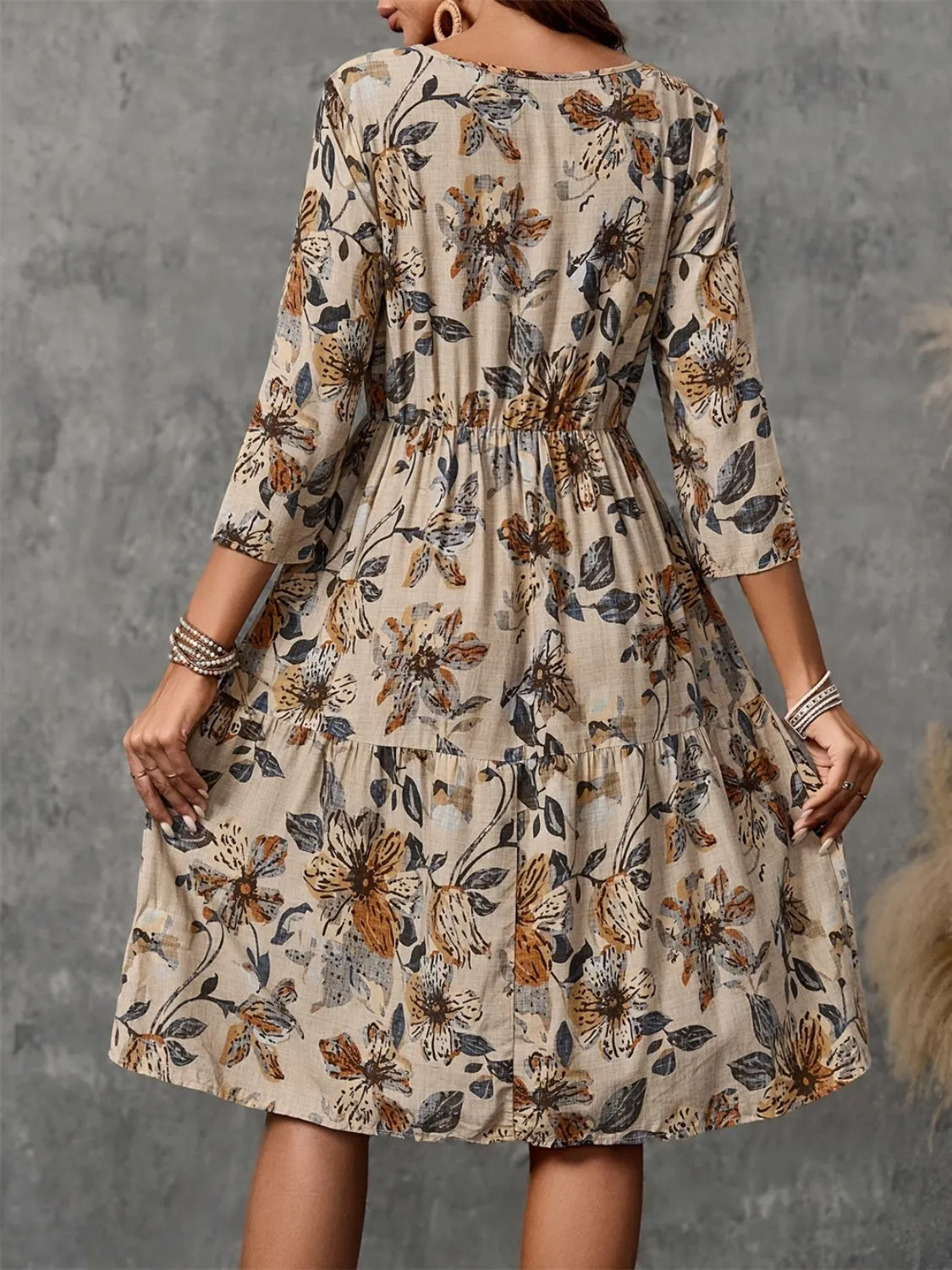 Printed Round Neck Three-Quarter Sleeve Dress sold by Charming Charlie product image thumbnail 2