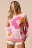 BiBi Flower Pattern Contrast Sweater sold by Charming Charlie