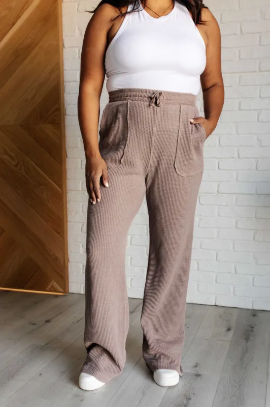 Set Process Mineral Wash Waffle Knit Pants in Brown sold by Charming Charlie