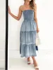 Slit Smocked Tube Tiered Denim Dress sold by Charming Charlie