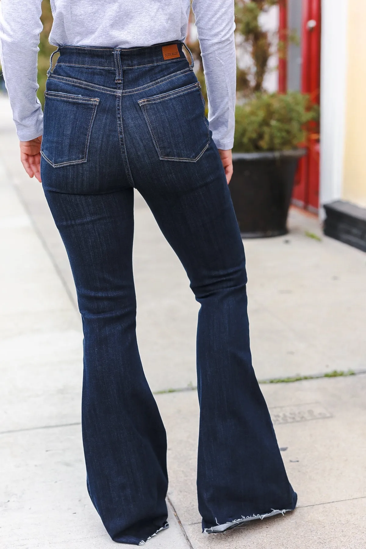 Judy Blue Dark Wash Raw Hem Jeans sold by Charming Charlie product image thumbnail 4