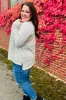 Spread Joy Grey & Ivory Striped Oversized Top sold by Charming Charlie