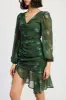 V NECK ASYMMETRICAL RUCHED MINI DRESS sold by Charming Charlie