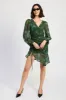 V NECK ASYMMETRICAL RUCHED MINI DRESS sold by Charming Charlie