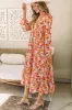 Boho Floral Collared Long Sleeve Dress sold by Charming Charlie