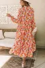 Boho Floral Collared Long Sleeve Dress sold by Charming Charlie