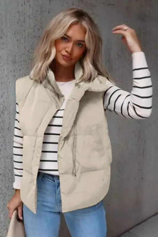 Zip Up Vest Coat with Pockets sold by Charming Charlie