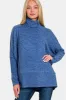 Zenana Full Size Brushed Melange Hacci Turtleneck Sweater sold by Charming Charlie