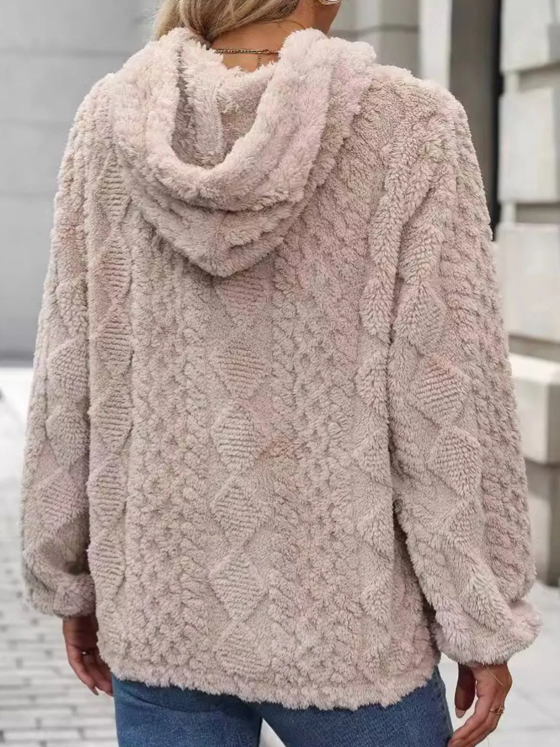 Drawstring Long Sleeve Plush Hoodie sold by Charming Charlie product image thumbnail 2