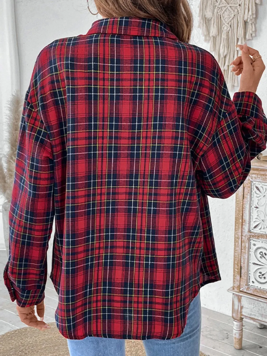 Perfee Plaid Button Up Long Sleeve Shirt sold by Charming Charlie product image thumbnail 2