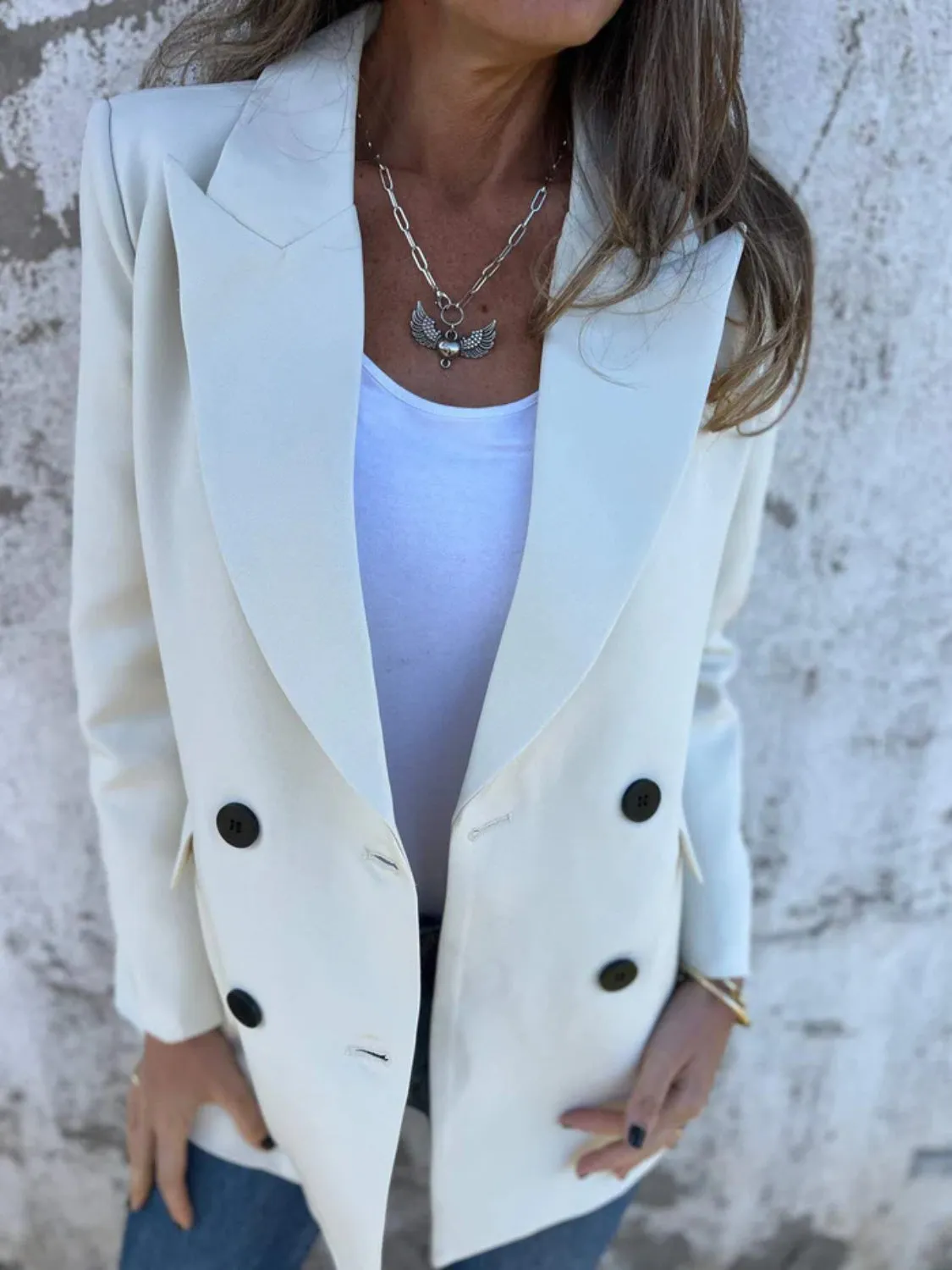 Full Size Collared Neck Long Sleeve Blazer sold by Charming Charlie product image thumbnail 2