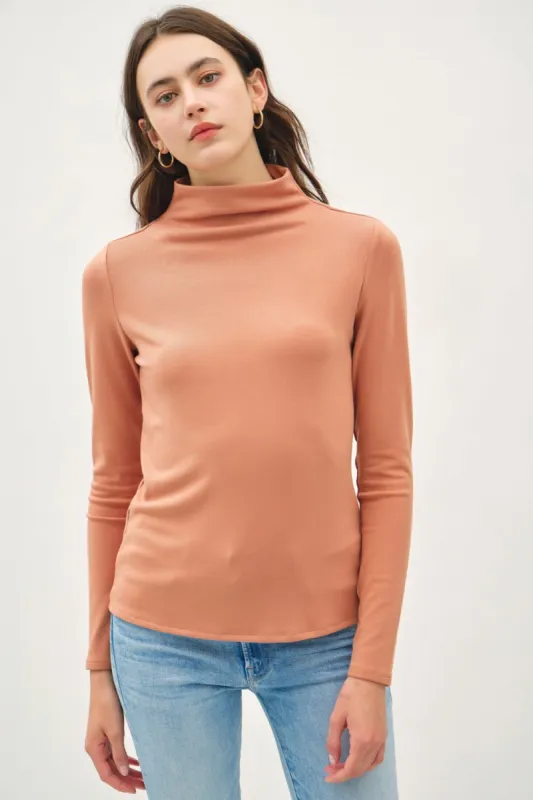 Be Cool Mock Neck Long Sleeve T-Shirt sold by Charming Charlie