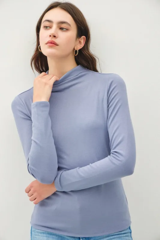 Be Cool Mock Neck Long Sleeve T-Shirt sold by Charming Charlie