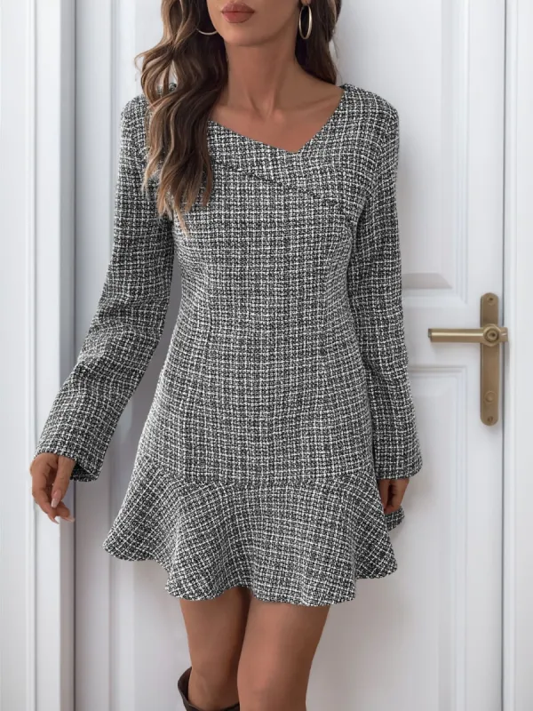 Perfee Asymmetric Long Sleeve Mini Dress sold by Charming Charlie