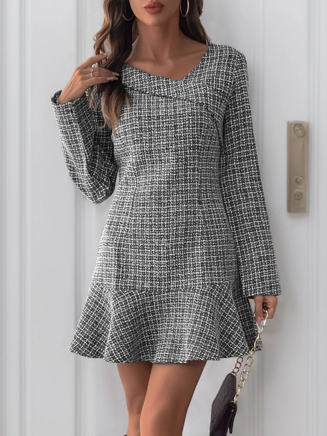 Perfee Asymmetric Long Sleeve Mini Dress sold by Charming Charlie product image thumbnail 5