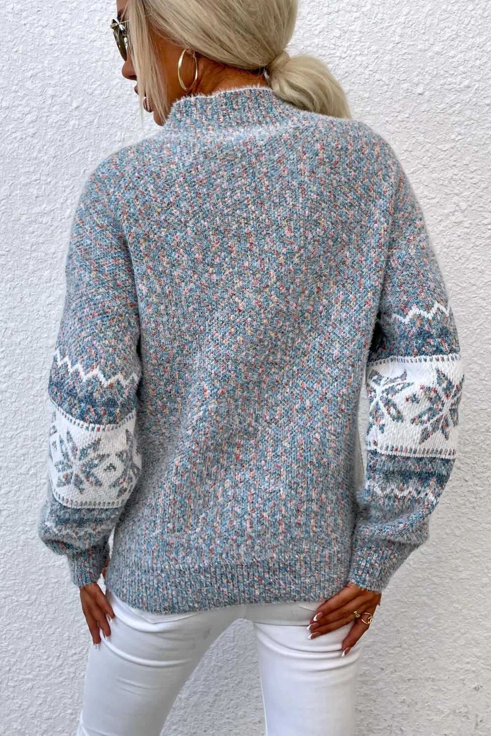 Snowflake Pattern Mock Neck Sweater sold by Charming Charlie product image thumbnail 2