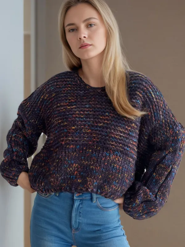 Dropped Shoulder Long Sleeve Sweater sold by Charming Charlie