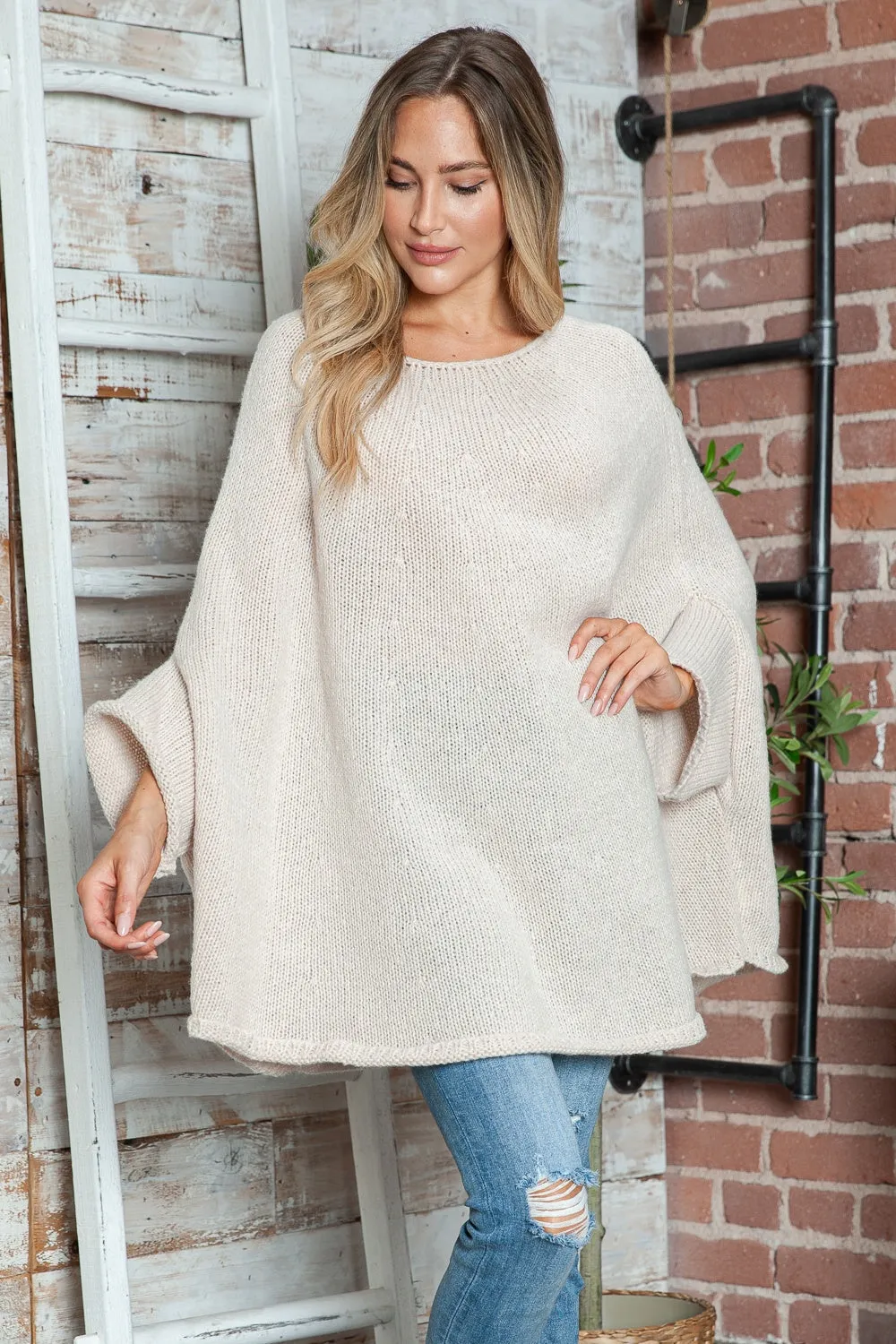 Round Neck Batwing Sleeve Sweater sold by Charming Charlie product image thumbnail 4