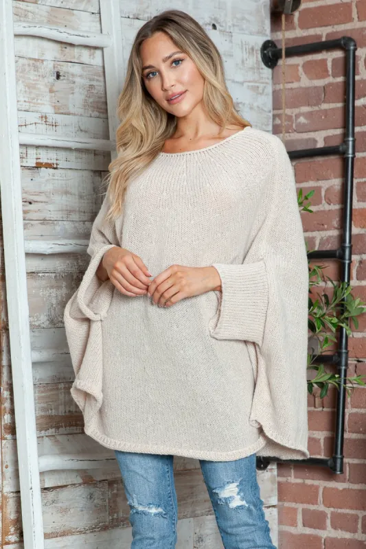Round Neck Batwing Sleeve Sweater sold by Charming Charlie