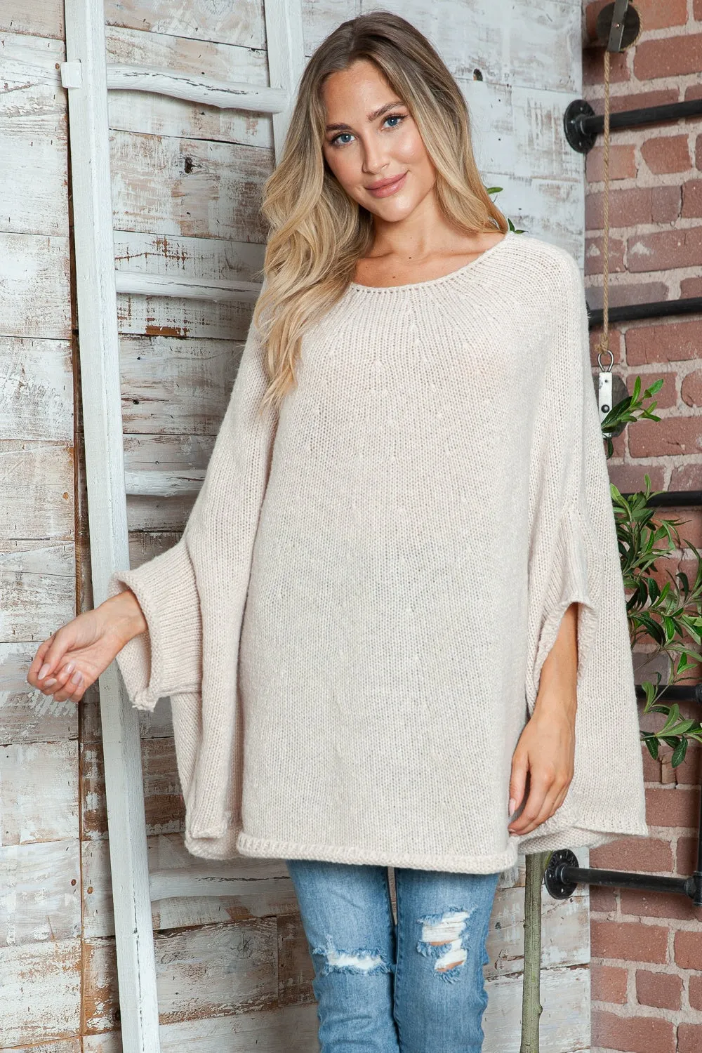 Round Neck Batwing Sleeve Sweater sold by Charming Charlie product image thumbnail 3