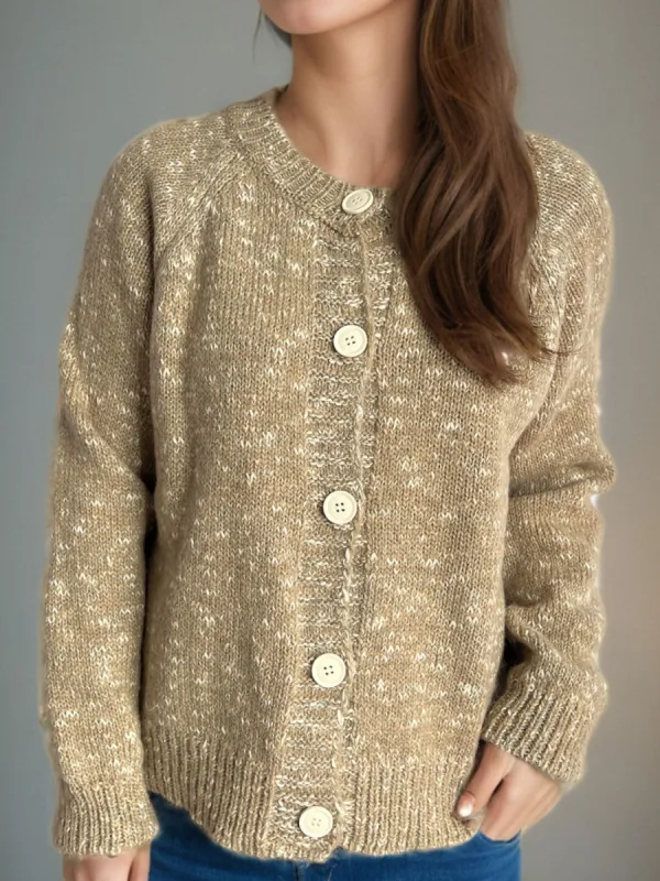 Heathered Button Down Long Sleeve Cardigan sold by Charming Charlie