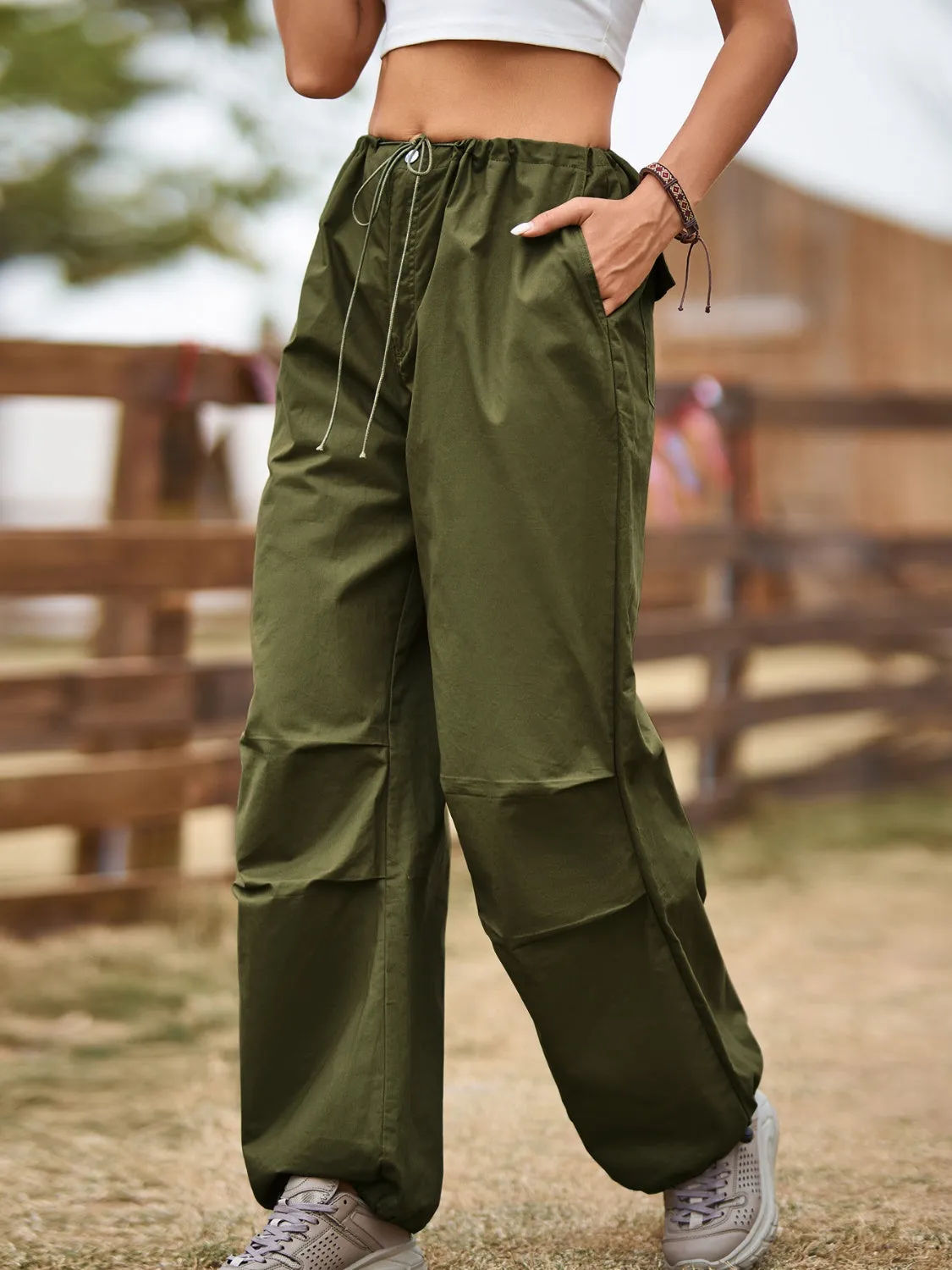 Drawstring Joggers with Pockets sold by Charming Charlie product image thumbnail 4