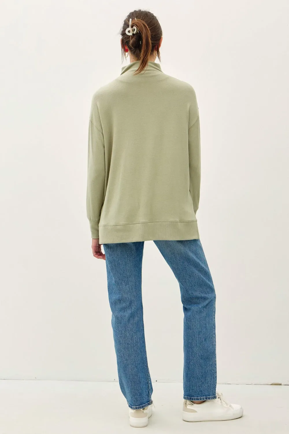 Be Cool Side Slit Mock Neck Long Sleeve Tunic Top sold by Charming Charlie product image thumbnail 2