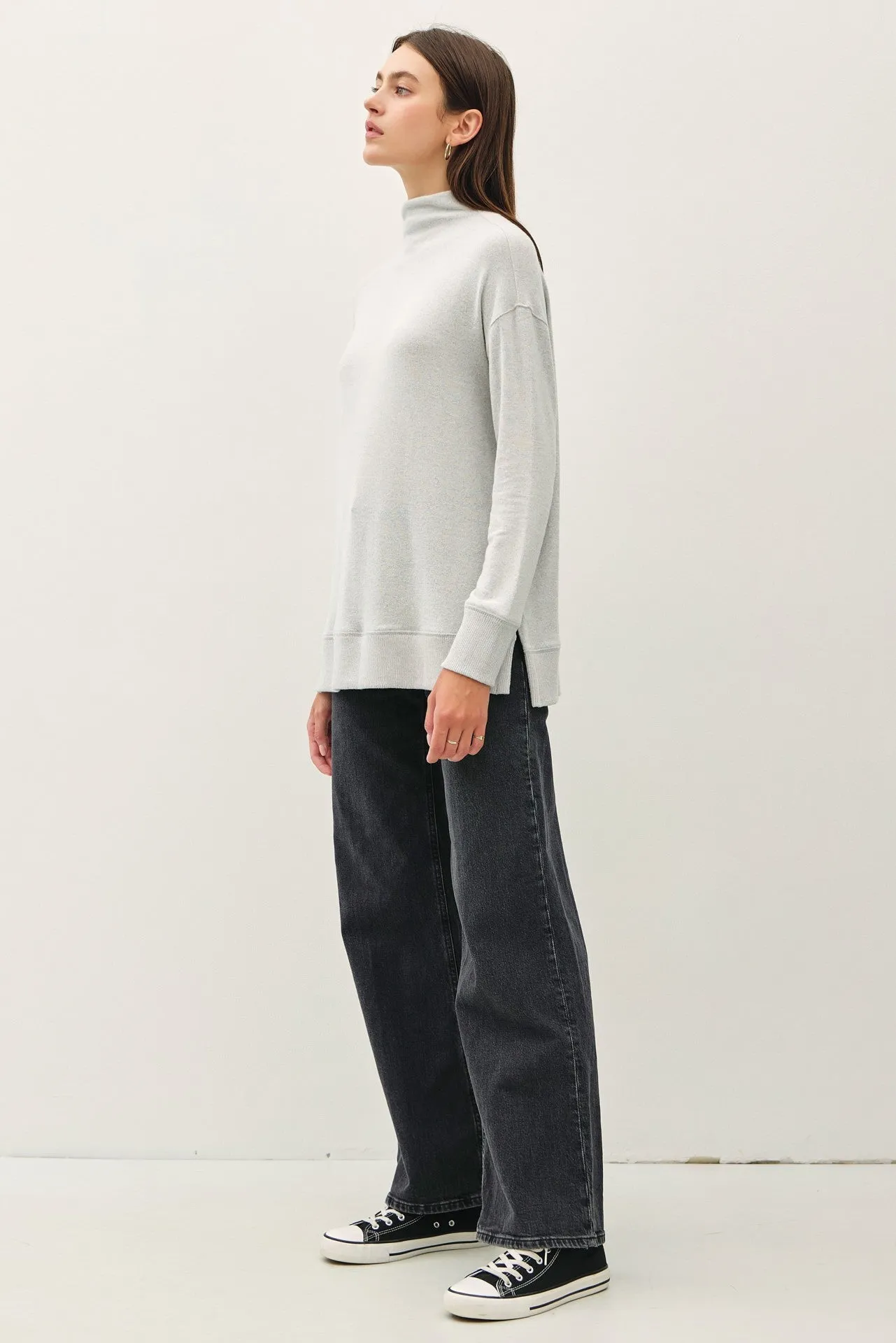 Be Cool Side Slit Mock Neck Long Sleeve Tunic Top sold by Charming Charlie product image thumbnail 3