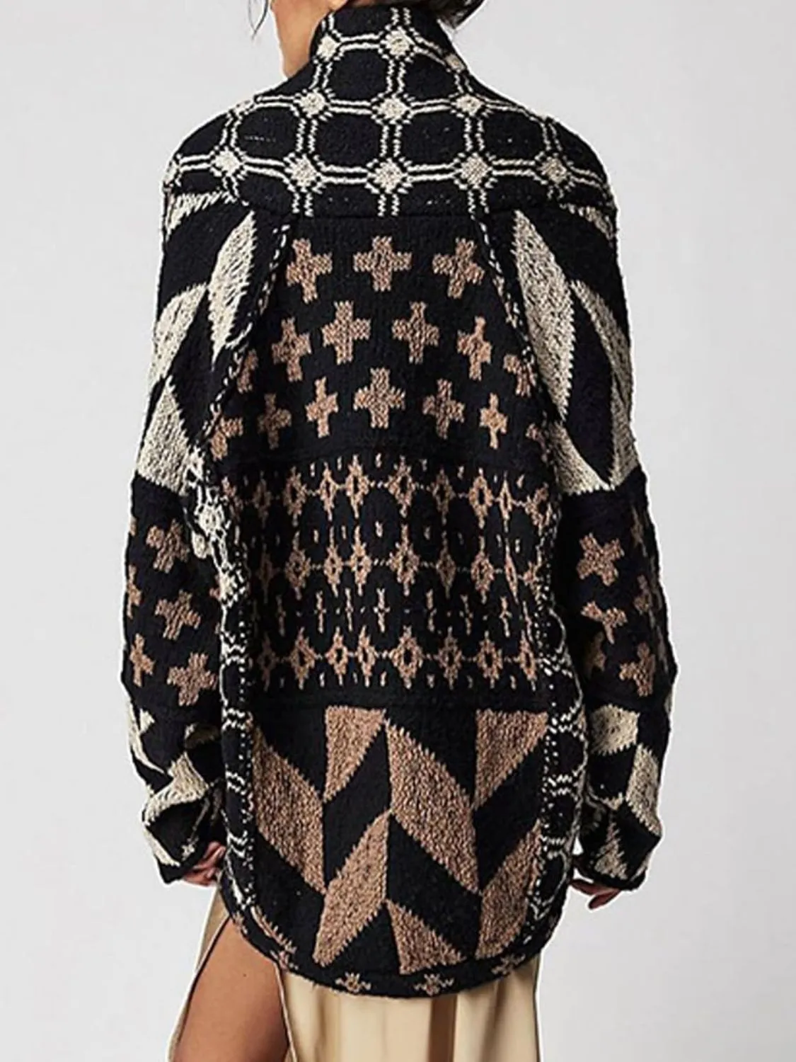 Cross Graphic Button Up Long Sleeve Cardigan sold by Charming Charlie product image thumbnail 5